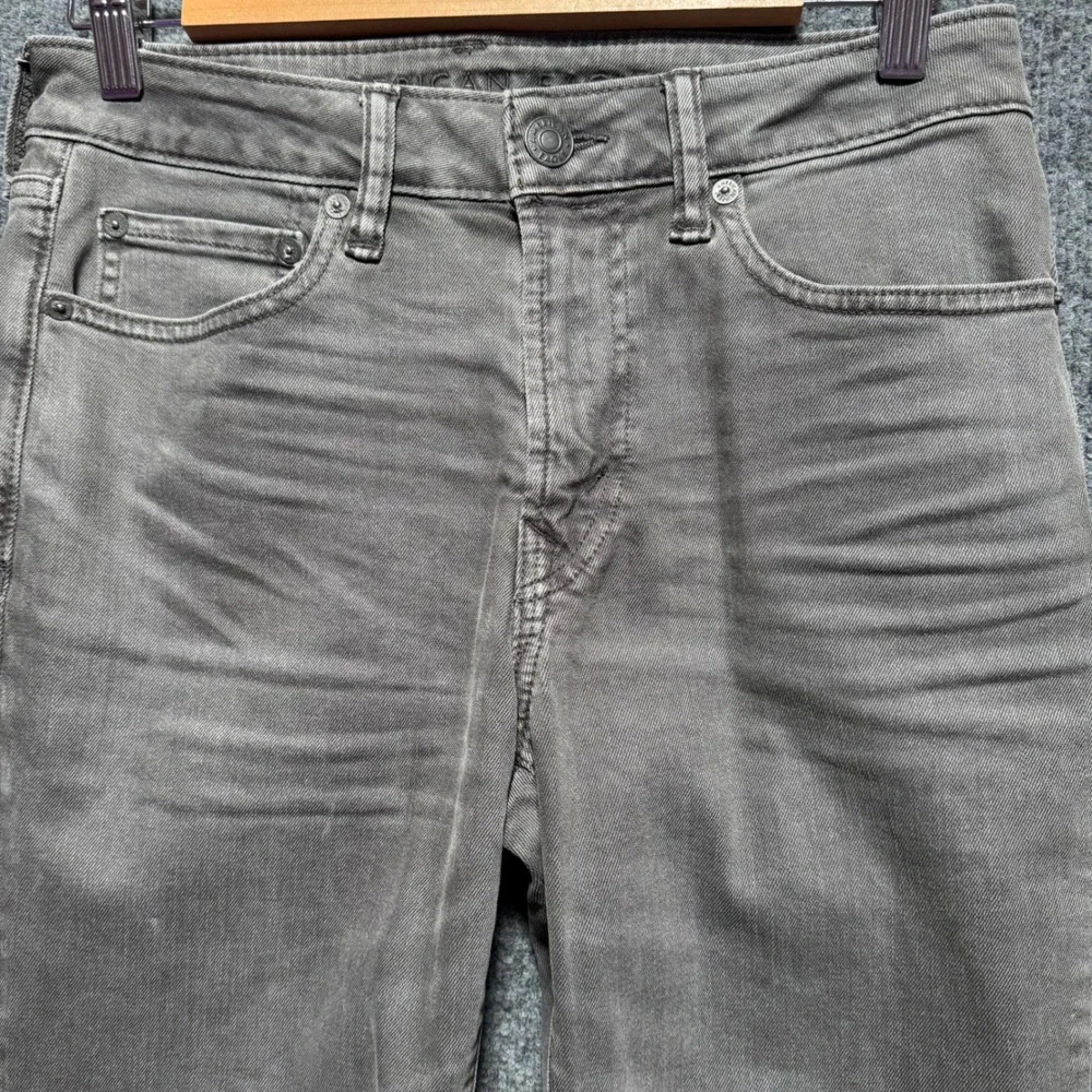 American Eagle Jeans 28x30 ‎ Slim Straight Gray Jeans Airflex+  Faded Denim